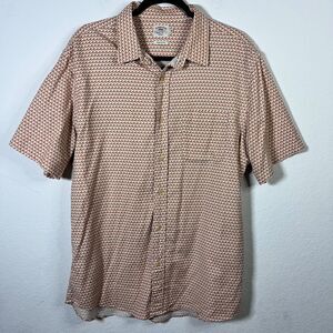 FAHERTY Orange Wave Pattern Button Up Shirt Men’s Size Large